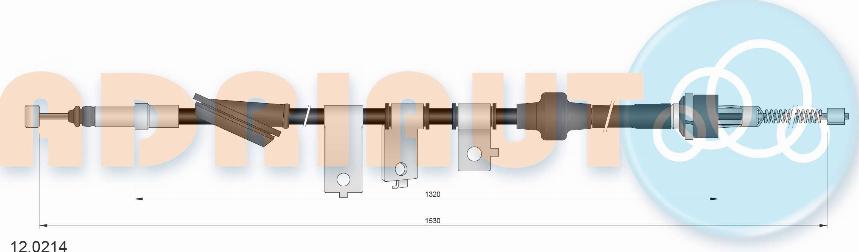Adriauto 12.0214 - Cable, parking brake car-mod.net