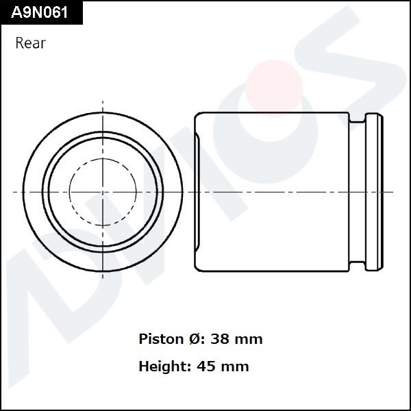 ADVICS A9N061 - Piston, brake caliper car-mod.net