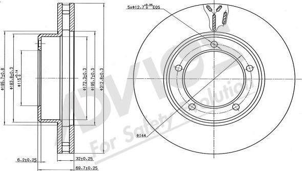 Advics A6F106B - Brake Disc car-mod.net