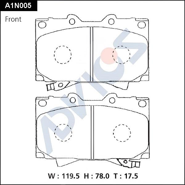 Advics A1N005 - Brake Pad Set, disc brake car-mod.net