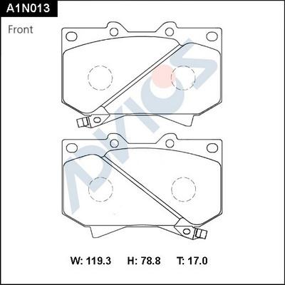 Advics A1N013 - Brake Pad Set, disc brake car-mod.net