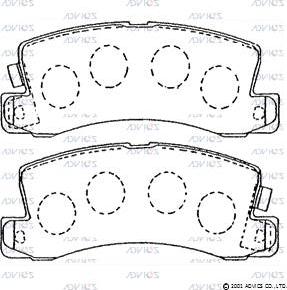 Advics A2N081 - Brake Pad Set, disc brake car-mod.net
