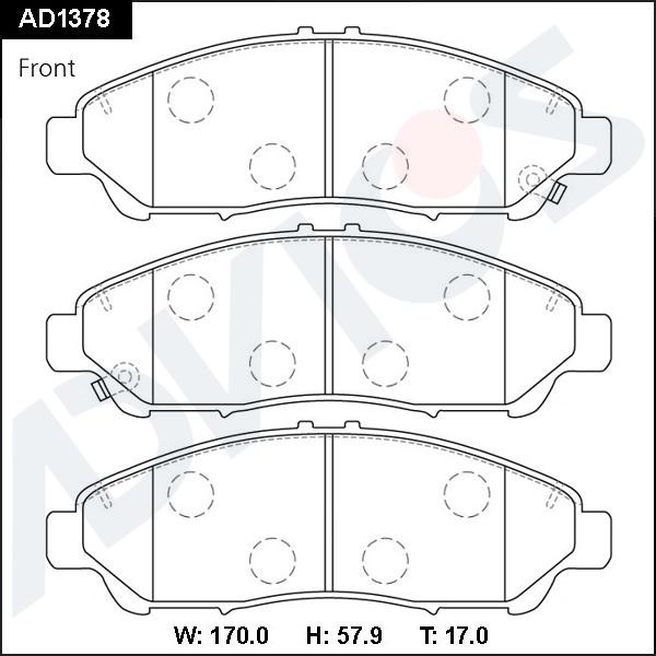 ADVICS AD1378 - Brake Pad Set, disc brake car-mod.net