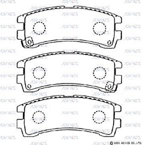 Advics B2N050 - Brake Pad Set, disc brake car-mod.net