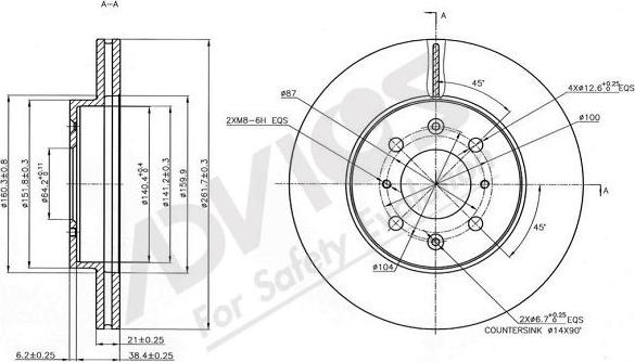 Advics C6F123B - Brake Disc car-mod.net