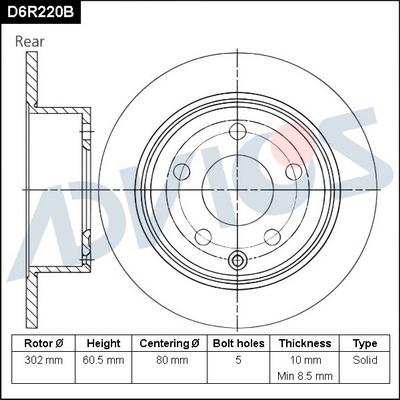 Advics D6R220B - Brake Disc car-mod.net