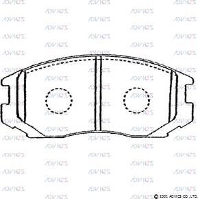Advics D1N014 - Brake Pad Set, disc brake car-mod.net