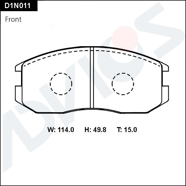Advics D1N011 - Brake Pad Set, disc brake car-mod.net