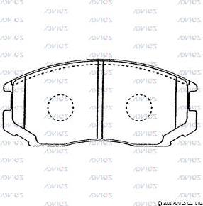 Advics D1N013 - Brake Pad Set, disc brake car-mod.net