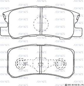 Advics D2N097 - Brake Pad Set, disc brake car-mod.net