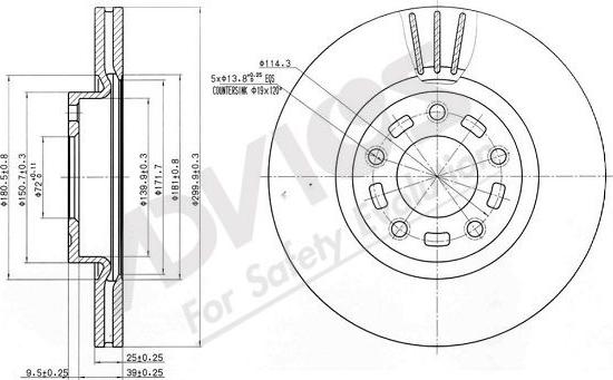 ADVICS E6F183B - Brake Disc car-mod.net
