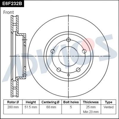 Advics E6F232B - Brake Disc car-mod.net