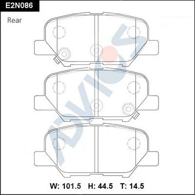 ADVICS E2N086 - Brake Pad Set, disc brake car-mod.net