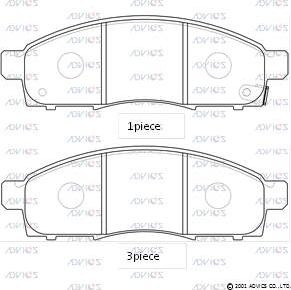 ADVICS SN959P - Brake Pad Set, disc brake car-mod.net