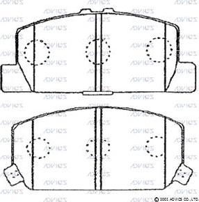 ADVICS SN670 - Brake Pad Set, disc brake car-mod.net