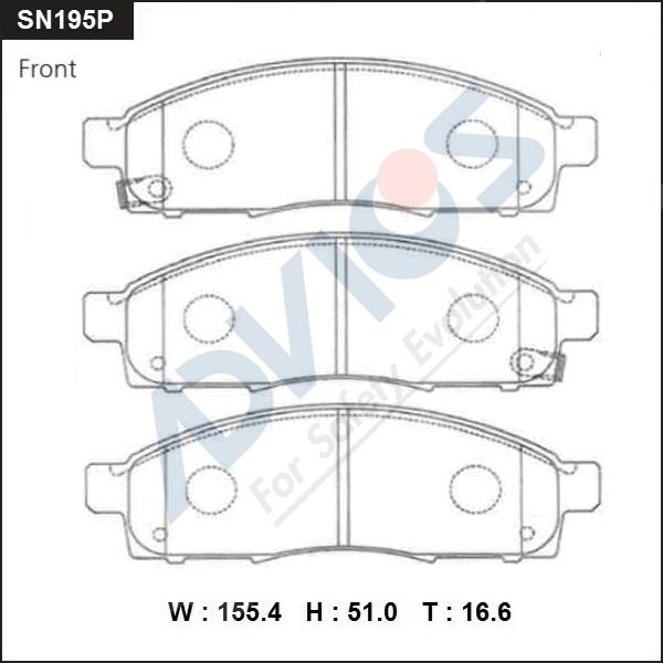 Advics SN195P - Brake Pad Set, disc brake car-mod.net