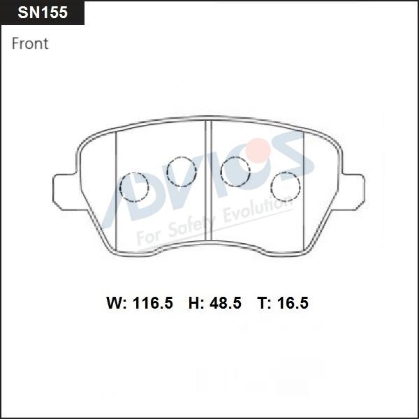 Advics SN155 - Brake Pad Set, disc brake car-mod.net