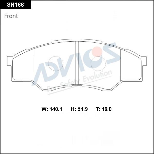 Advics SN166 - Brake Pad Set, disc brake car-mod.net