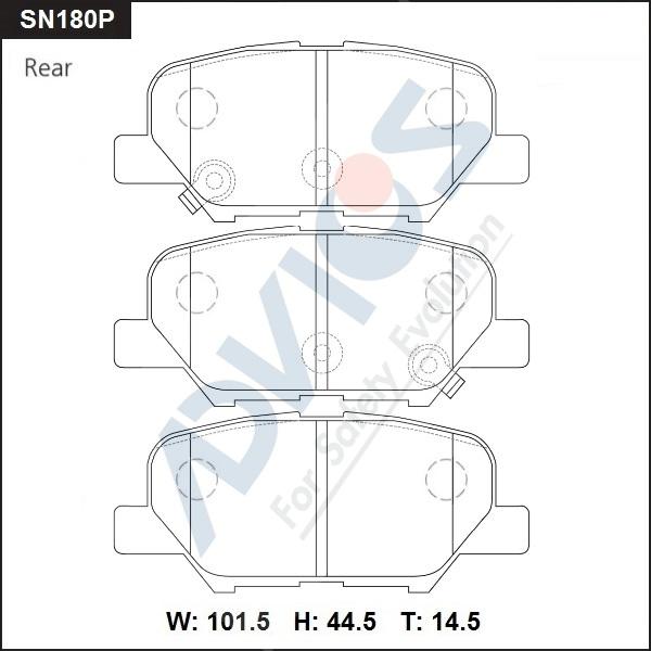 Advics SN180P - Brake Pad Set, disc brake car-mod.net