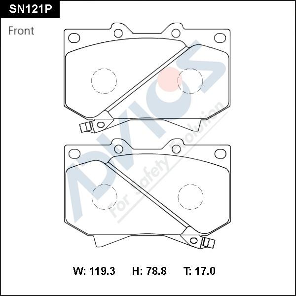 Advics SN121P - Brake Pad Set, disc brake car-mod.net