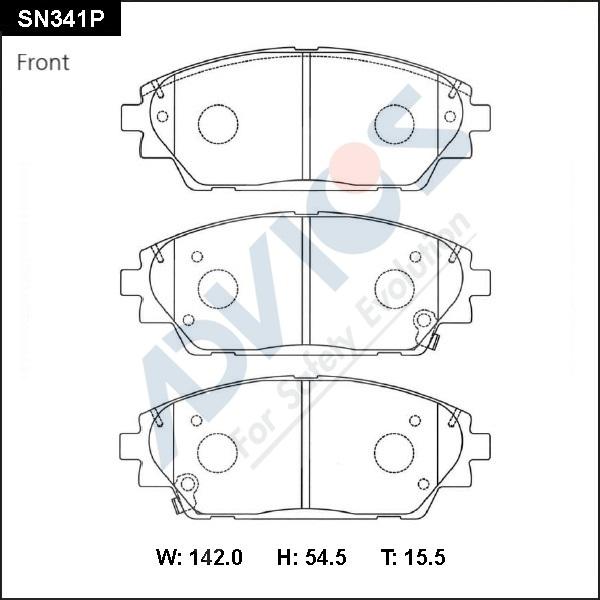 Advics SN341P - Brake Pad Set, disc brake car-mod.net