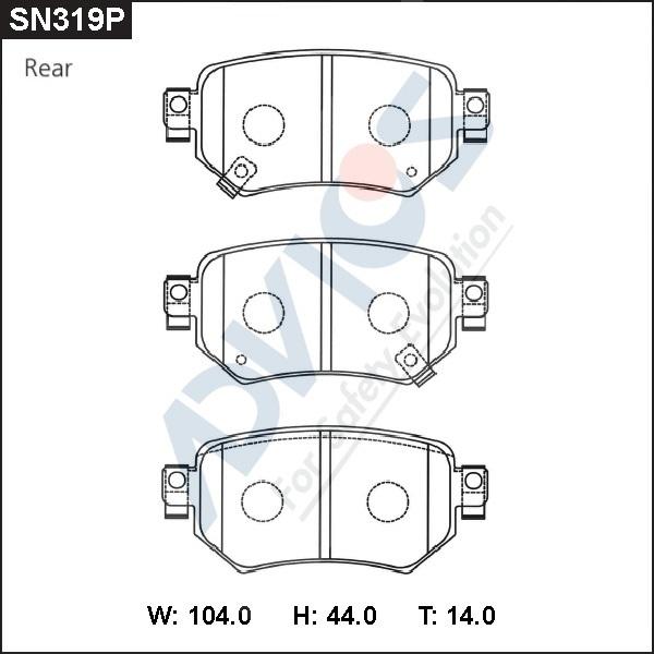 ADVICS SN319P - Brake Pad Set, disc brake car-mod.net
