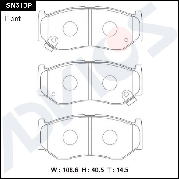 Advics SN310P - Brake Pad Set, disc brake car-mod.net
