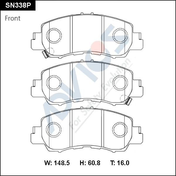 Advics SN338P - Brake Pad Set, disc brake car-mod.net