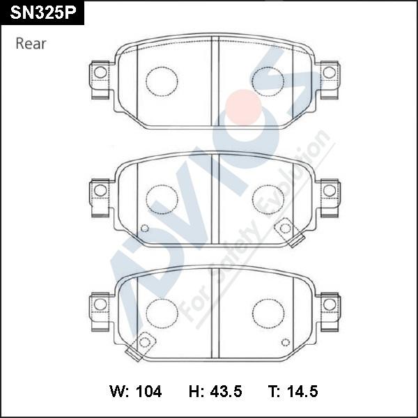 Advics SN325P - Brake Pad Set, disc brake car-mod.net