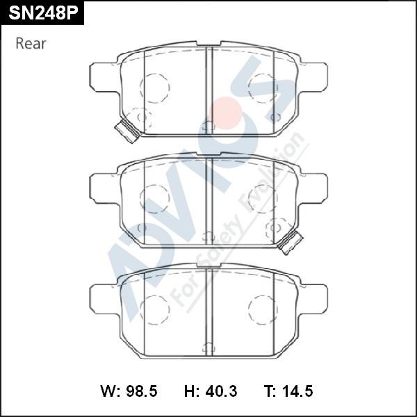 Advics SN248P - Brake Pad Set, disc brake car-mod.net
