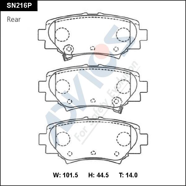 Advics SN216P - Brake Pad Set, disc brake car-mod.net