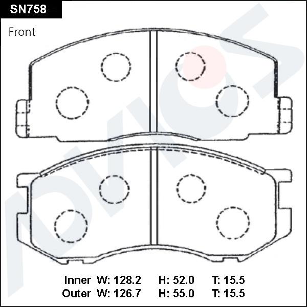 Advics SN758 - Brake Pad Set, disc brake car-mod.net