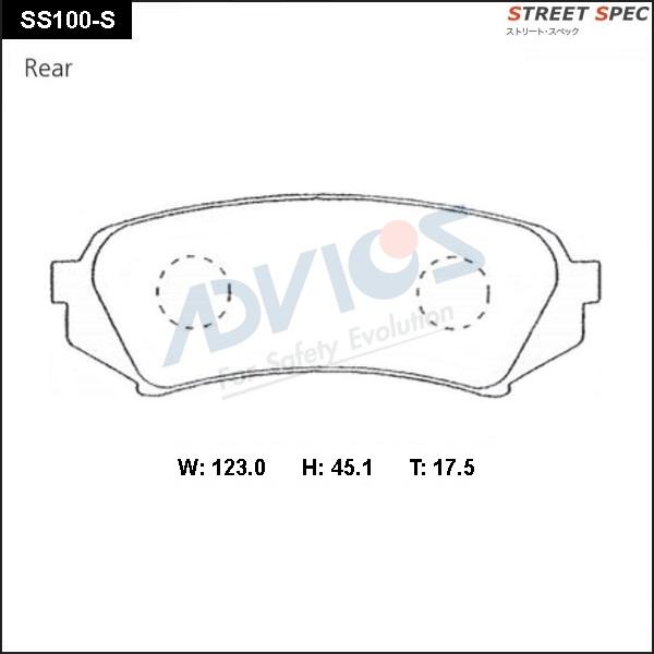 Advics SS100-S - Brake Pad Set, disc brake car-mod.net