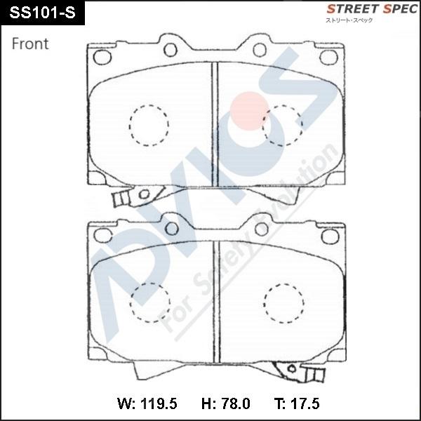 Advics SS101-S - Brake Pad Set, disc brake car-mod.net