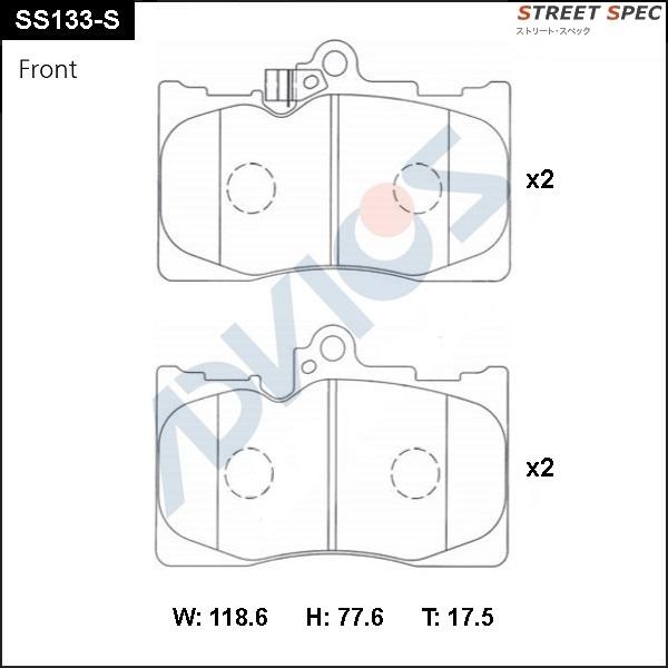 Advics SS133-S - Brake Pad Set, disc brake car-mod.net