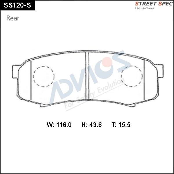 Advics SS120-S - Brake Pad Set, disc brake car-mod.net