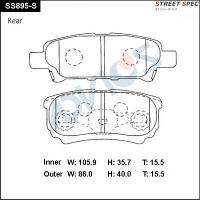 Advics SS895-S - Brake Pad Set, disc brake car-mod.net