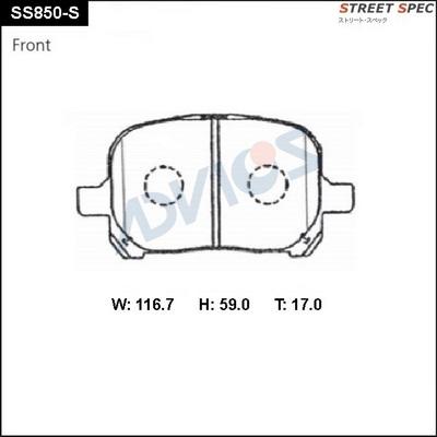 Advics SS850-S - Brake Pad Set, disc brake car-mod.net