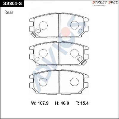 ADVICS SS804-S - Brake Pad Set, disc brake car-mod.net