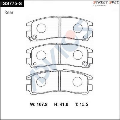 ADVICS SS775-S - Brake Pad Set, disc brake car-mod.net