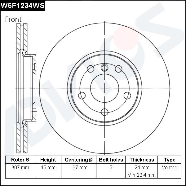 Advics W6F1234WS - Brake Disc car-mod.net