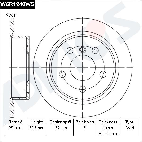 Advics W6R1240WS - Brake Disc car-mod.net