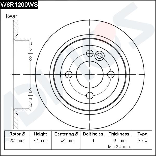 Advics W6R1200WS - Brake Disc car-mod.net