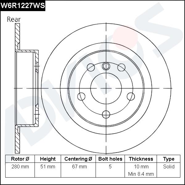 Advics W6R1227WS - Brake Disc car-mod.net