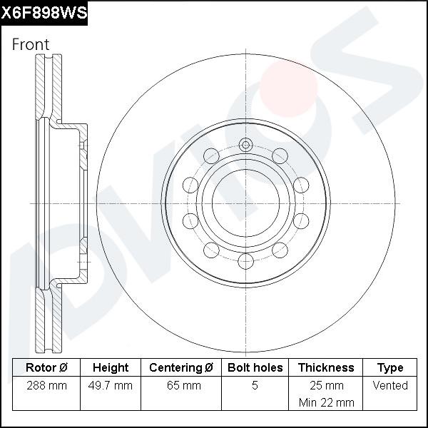 Advics X6F898WS - Brake Disc car-mod.net