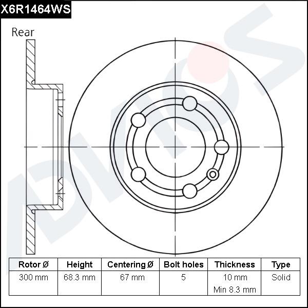 Advics X6R1464WS - Brake Disc car-mod.net