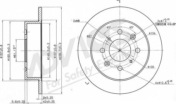 ADVICS-SEA C6R250 - Brake Disc car-mod.net