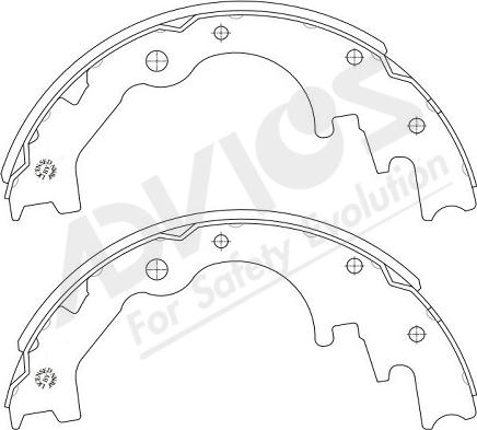 ADVICS-SEA E8N012Y - Drum Brake Shoe Set car-mod.net
