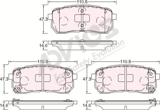 ADVICS-SEA R2N045 - Brake Pad Set, disc brake car-mod.net