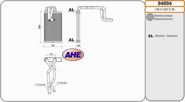 AHE 94094 - Heat Exchanger, interior heating car-mod.net